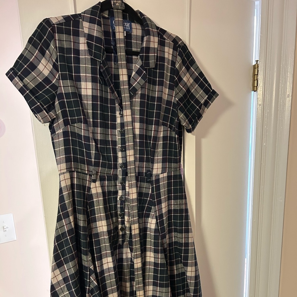 Collectif Caterina Plaid Dress UK12